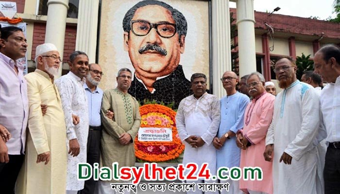 বঙ্গবন্ধুর প্রতিকৃতিতে আনোয়ারুজ্জামানের শ্রদ্ধা