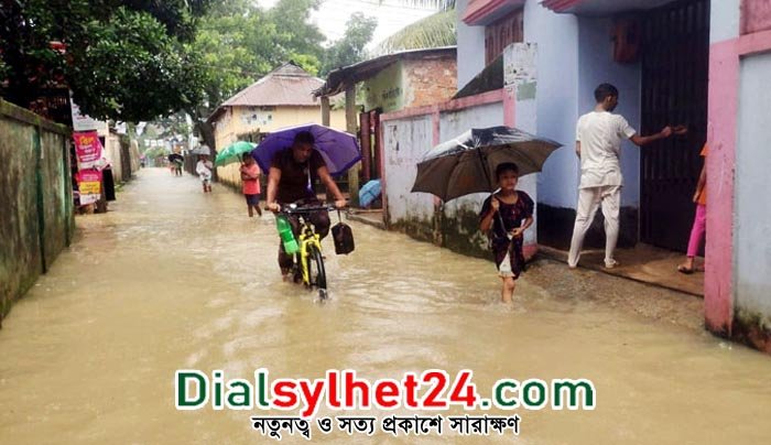 মাত্র তিন ঘন্টায় সিলেটে ১৩০ মিলিমিটার বৃষ্টি