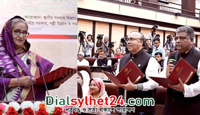 রাজশাহী ও সিলেট সিটির দুই মেয়রকে শপথ করান প্রধানমন্ত্রী
