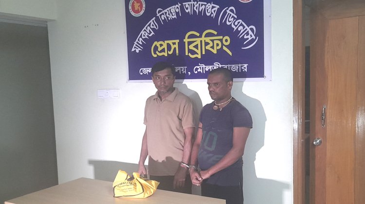 মৌলভীবাজার মাদকদ্রব্য নিয়ন্ত্রণ অধিদপ্তরের অভিযানে  ১০ হাজার পিস ইয়াবাসহ আটক ২