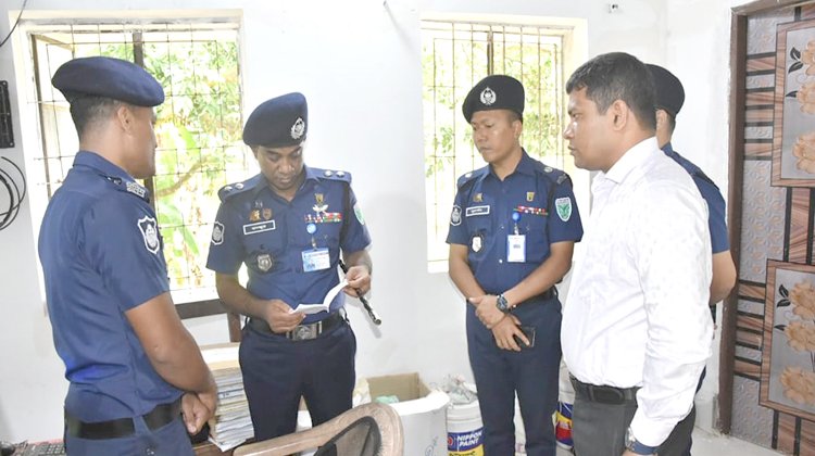 কমলগঞ্জ থানা পরিদর্শন করলেন জেলা পুলিশ সুপার 