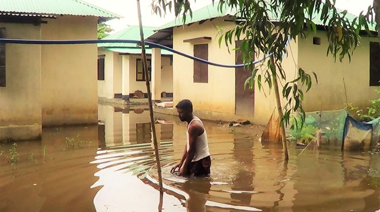 মৌলভীবাজারের কয়েকদিনের বৃষ্টিতে আশ্রয়ণ প্রকল্পের ঘরে পানি, নেই নিষ্কাশন ব্যবস্থা