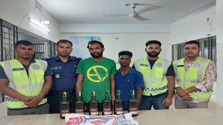 কমলগঞ্জ ও বড়লেখায় বিদেশি মদসহ আটক ৩