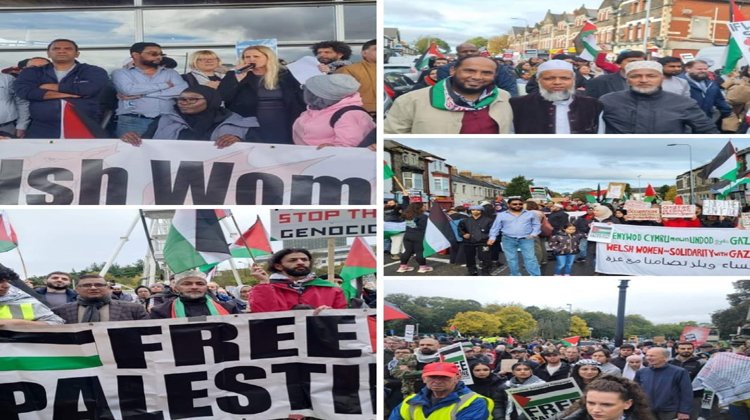 ফিলিস্তিনে ইসরাইলের বর্বরোচিত হত্যাযজ্ঞের প্রতিবাদে বৃটেনের কার্ডিফে বিক্ষোভ সমাবেশ অনুষ্ঠিত