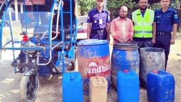 শ্রীমঙ্গলে ৭৫০ লিটার চোলাইমদসহ গ্রেপ্তার ১