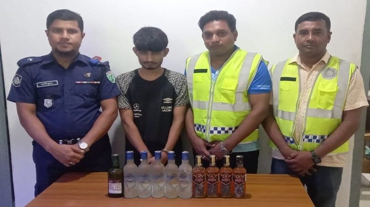 শ্রীমঙ্গলে ১০ বোতল বিদেশি মদসহ আটক ১