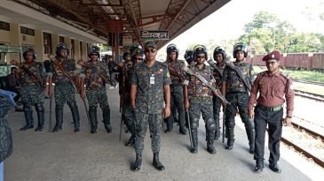 শ্রীমঙ্গল রেল স্টেশনে নাশকতার আশংঙ্খায় ২৪, আনসার ব্যাটালিয়ানের  কড়া নিরাপত্তা
