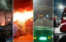 রাজধানীতে চার বাসে আগুন