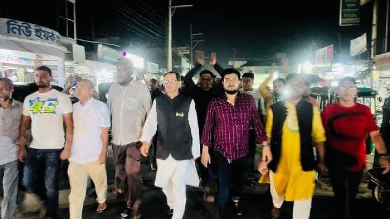 নির্বাচনের তফশিলকে স্বাগত জানিয়ে রাজনগর উপজেলা আওয়ামী লীগের বিশাল মিছিল