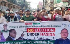 হরতালের সমর্থনে মৌলভীবাজারে বিএনপির মিছিল