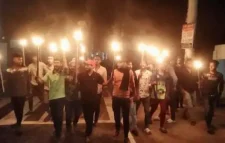 মৌলভীবাজার জেলা ছাত্রদলের উদ্যোগে মশাল মিছিল।