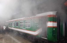 সিলেট রেলস্টেশনে ট্রেনে আগুন
