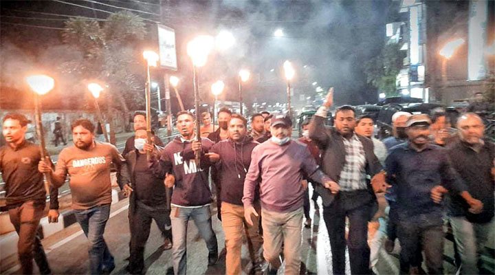 আবারও মশাল নিয়ে সিলেটের রাজপথে মিফতাহ্ সিদ্দিকী