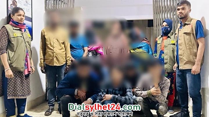 সিলেটে আবাসিক হোটেল থেকে নারীসহ গ্রেপ্তার ১০