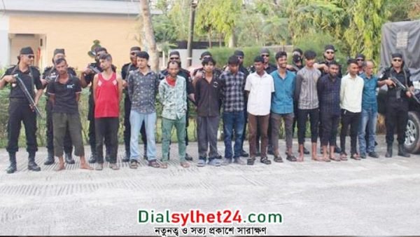 সিলেটে ছিনতাই চক্রের ১২ সদস্যকে গ্রেপ্তার করল র‍্যাব-৯