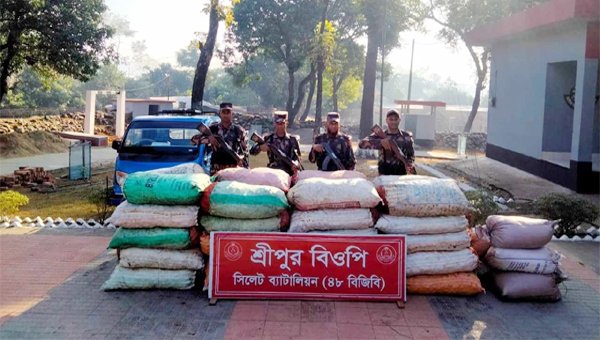সিলেটে দুইদিনে ১ কোটি ১৩ লক্ষ টাকার চোরাচালানের মালামাল জব্দ