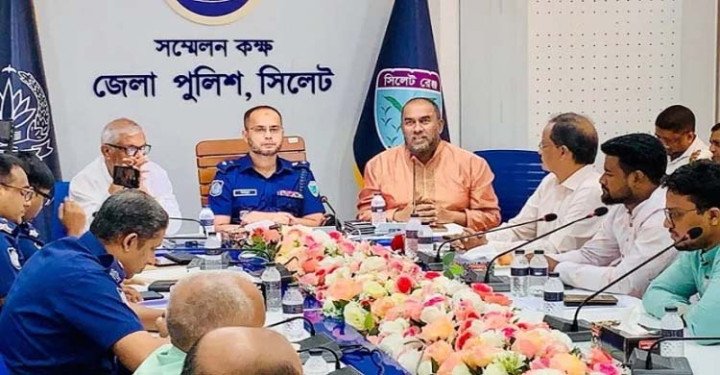 সিলেটে শান্তিপূর্ণ দুর্গোৎসব উদযাপনে সর্বাত্মক নিরাপত্তা প্রস্তুতি সমন্বয় সভা