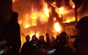 সিলেটের কদমতলী বাস টার্মিনালে অগ্নিকান্ড