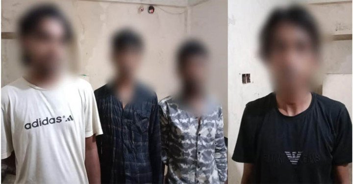 সিলেট নগরীর চৌকিদেখি থেকে পুলিশি অভিযানে ৪ যুবক আটক